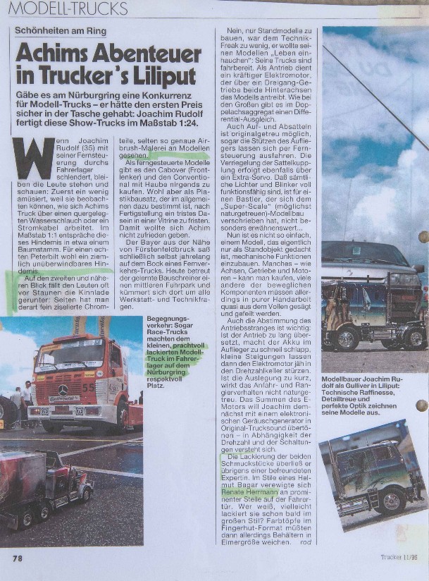 Renate Herrmann mit Airbrush in der Zeitschrift Trucks