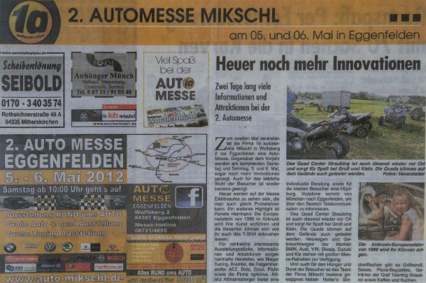 Anzeige der Automesse in Eggenfelden mit Airbrush