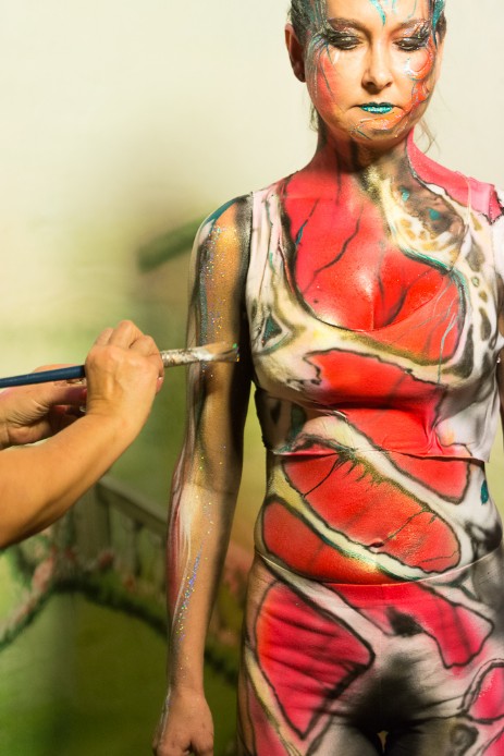 Bodypainting Event im MEC, Renate und Gast-Modell